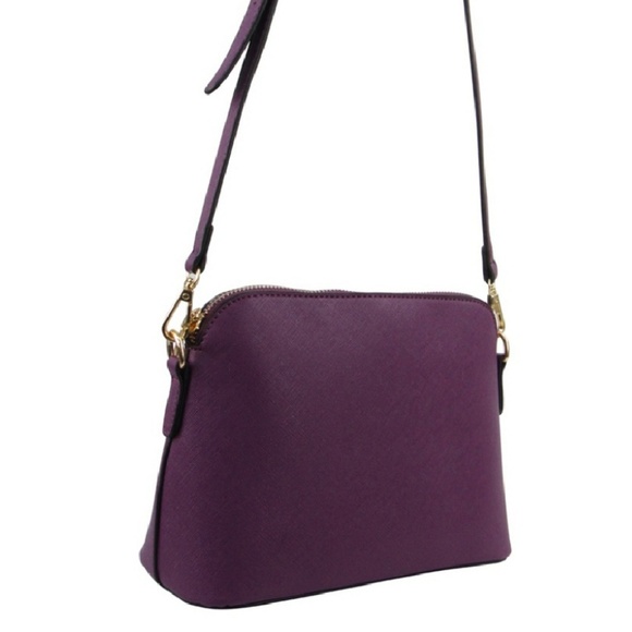 Structured Crossbody Purse, Removable Strap- PURPL - Picture 7 of 7